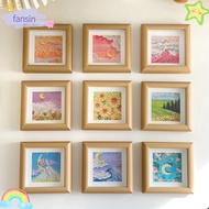 FANSIN Wooden Photo Frame, Mini Wooden DIY Photo Frame, Painting Mounting Ornaments Square Display P