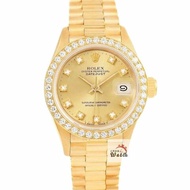 【大眾名錶】ROLEX 勞力士 69178 Datejust 18K金女錶 金十鑽 舊包台 後加鑽圈 大眾名錶B1254