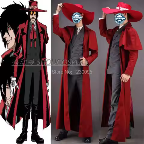 Hellsing Alucard Cosplay Costume only coat hat Costume full sets Alucard Cosplay