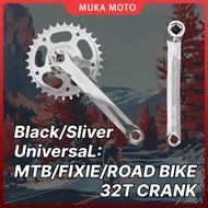 Universal Fixie Crankset Road Bike Sprocket with Crank Arm 32T 36T 165mm MTB Bicycle Accessories