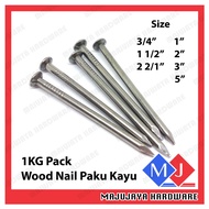 1KG  Paku Kayu Wood Nail Wire Nail Common Nail 3/4'' - 3''  Paku