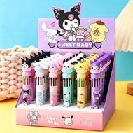 1/2/5pcs Sanrio 10-Color Ballpoint Pen, Retractable Multi-Color Pen, Cute Cartoon Pen For Student No