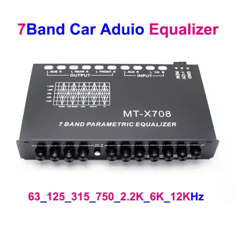 5/7/9 Band Car Equalizer Audio EQ Tuning Crossover Amplifier Parametric Car Preamplifier Audio Equal