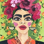 美女 Frida Kahlo 女人肖像 原始水粉畫在紙上 野獸派藝術 墨西哥