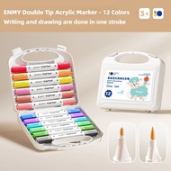 ENMY 12-80 Colors Dual Tip Acrylic Marker Pen Coloring Pen Highlight Acrylic Marker Office Supplies 