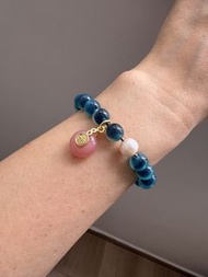 溏心瑪瑙手串配珍珠&鹽源瑪瑙提漏吊墜 8mm Agate Bracelet with Pearl  bead & Agate Pendant 白水晶，粉水晶，紫水晶，綠水晶，藍水晶，海藍寶，月光石，拉