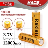 RAKIETA 18650 Bateri Boleh Cas Semula 3.7V Flat Top / Button Top Rechargeable Battery 12000mah ( 1 P