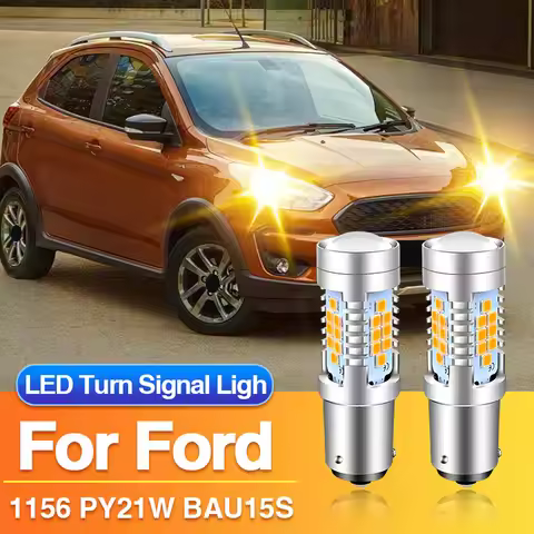 2PCS 1156 PY21W LED Turn Signal Light BAU15S Yellow Blub for Ford B-Max/Ka/Mondeo 4/S-Max/Galaxy/Ka+