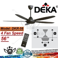 Deka Ceiling Fan 56 Inch AC Motor 4-Speed Remote Control Ceiling Fan