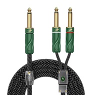 GOLLEY LION 1/4นิ้ว TS โมโน6.35มิลลิเมตรถึง2X1/4 ชาย6.35แจ็คสายสัญญาณเสียงสำหรับมิกเซอร์คอนโซล Synth