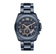 นาฬิกาข้อมือผู้ชาย Michael Kors Brecken Chronograph Navy Blue Stainless Steel Men's Watch MK8610