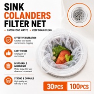 100pcs Kitchen Bathroom Hair Prevent Sink Colanders Strainers Tools Shower Drain Cover Net Mesh Filt