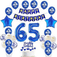 Blue Gold Balloon 65th Birthday Man Decoration 65th Birthday Balloon, Blue Birthday Decoration 65 Ye