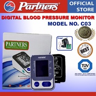 Partners Intelligent Type Digital Blood Pressure Monitor Model No. C03 with Battery, Cable Charger (