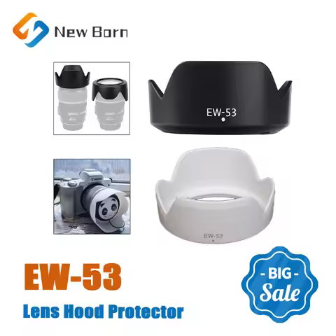 EW-53 EW53 ABS Plastic Lens Hood Protector Reversible Camera 49mm for Canon EOS M1 M2 M3 M5 M6 M50 M