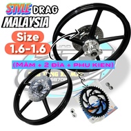 Mâm 5 cây style drag - ex135 / ex150 / ex155 / winner / sonic / raider fi malaysia-RIM