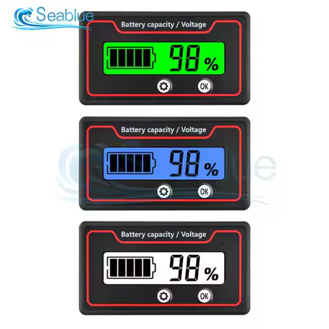9-120V 12V 24V 48V 72V Lead Acid Lithium Battery Capacity Indicator Car Motorcycle Digital Voltmeter