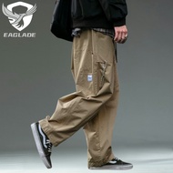EAGLADE Tactical Cargo Baggy Loose Pants for Men in Khaki B02