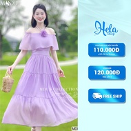 Lady Dress K66-d1-5 Off-Shoulder Design, Delicate Flower Applique From Mdu MDU2950