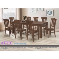 Dining set 1x8/Full Solid Rubber Wood/Dining Set 8 Seater/ATTIC FURNITURE 9708 DINING SET