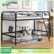Dormitory Bed Loft Bed Frame Double Deck Bed Iron Frame Bed Meta Steel Tube Bed Multi-functional Be
