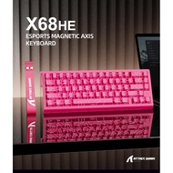 ATTACK SHARK X68HE Magnetic Keyboard Red Wired Mechanical for Pro Gaming 0.01mm Rapid Trigg 8000Hz S