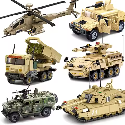 Military Armored Hummer Stryker Tank Car US Russia Army Modern War Soldier Weapons Model Building Bl