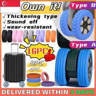 [✅SG Ready Stock] 4/8/16PCS Luggage Wheels Protector Silicone Wheels Caster Shoes Travel Luggage Sui