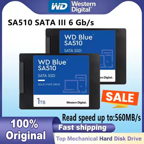 Western Digital WD Blue SA510 SATA III 2.5"/7mm Up to 560 MB/s for Laptop Desktop 500GB 1TB 2TB SSD 