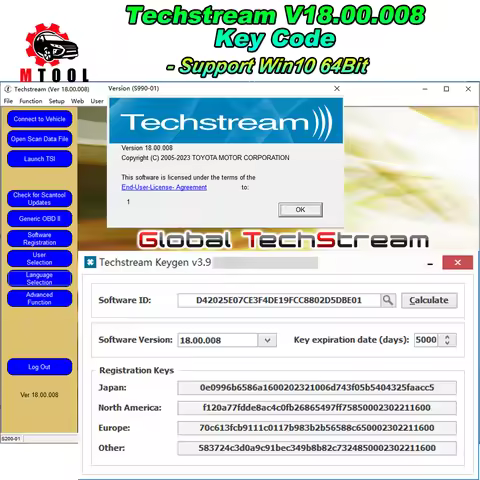Newest Version FOR TOYOTA TIS Techstream 18.00.008 Software Link and Active Code Work with MINIVCI M