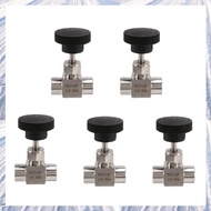 (NDPB) 5X 1/4 Inch Equal Female Thread 304 Stainless Steel Flow Control Shut Off Needle Valve