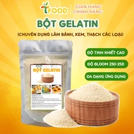 Bột Gelatin Bloom 250 -CHÍNH HÃNG- Bột Gelatin gói tách lẻ làm thạch Pudding bánh Mousse- TFood