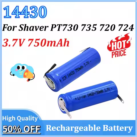 14430 3.7V 750mAh Lithium Battery Rechargeable Battery 3.7V Battery Suitable for Shaver PT730 735 72