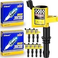 Ignition Coil Pack Straight Boot DG511 + 8 Iridium Spark Plugs SP546 SP515 Compatible with Ford Expe