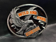 哈利銀彩飛鷹 "Wild & Free" 皮帶扣 Harley Davidson Belt Buckle