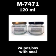 【Philippine cod】 [24 PCS] GLASS JAR M7471 120ML PIMIENTO BOTTLE WITH PLASTIC SEALER