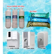 Coway Ori 8" Filter & 8" Korea NANO Ro Filter For Petit & Ferry & Ombak Filter Replacement Water Fil