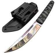9.6-inch Tanto Fixed Blade Knife, Tactical 9Cr18Mov Steel Katana Blade, G10 Handle, for Outdoor Surv