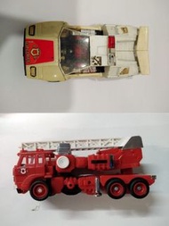 日本版 TAKARA 1985 變形金剛 Transformers G1 博派 AUTOBOT Red Alert 滅火車、火地獄 Inferno 二手 懷舊玩具 非復刻版