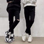 Korean men's BLACK jeans Code 001 ️ Black baggy jeans unisex form Jaystoree ️