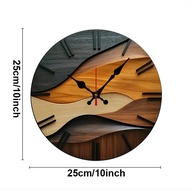 2D flat(Not 3D)Nordic Style Fiberboard Round Silent Hanging Wall ClockSuitable For Living RoomOffice