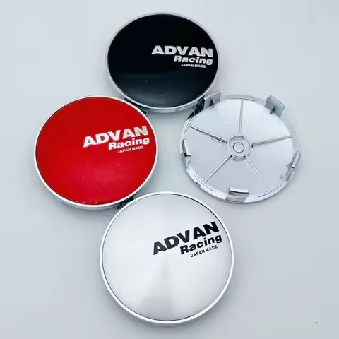 4pcs O.D 68MM Clips 63MM Car Wheel Center Caps Wheel Hubcaps Rim Hub Cover Advan Logo Emblem Badge R