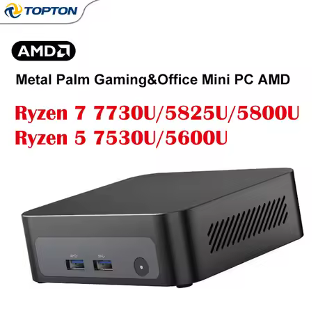 Metal Palm Gaming Mini PC AMD Ryzen 7 7730U 5825U 5800U R5 7530U 5600U Nuc Computer NVMe DDR4 Window