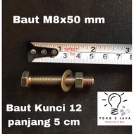 M8x50 Bolt/M8 Bolt/5Cm Length/12 Key Bolt/Fine Thread Bolt/M8x50