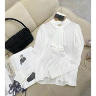 Silk bow shirt