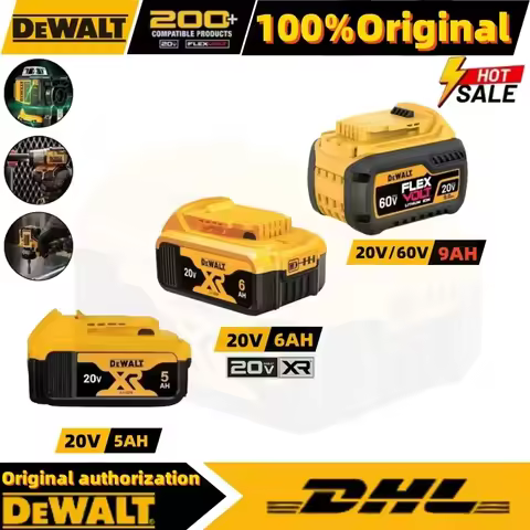 100% Original DEWALT 20V Battery Pack for Power Tools DCB606 DCB205 DCB206 6AH 9AH 18V dewalt Batter