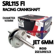SRL115 FI RACING CRANKSHAFT JET 6MM ROD 100 LEO