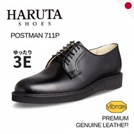 HARUTA 711P Men's Postman Shoes - Genuine Glass Leather & Vibram Sole 3E Wide - Made in Japan