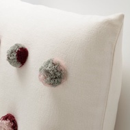 DVARGNARV cushion cover, cotton, multicolour handmade/pompon, 50x50 cm
