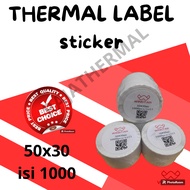 THERMAL LABEL STICKER 50x30 CONTENTS 1000 SHEETS